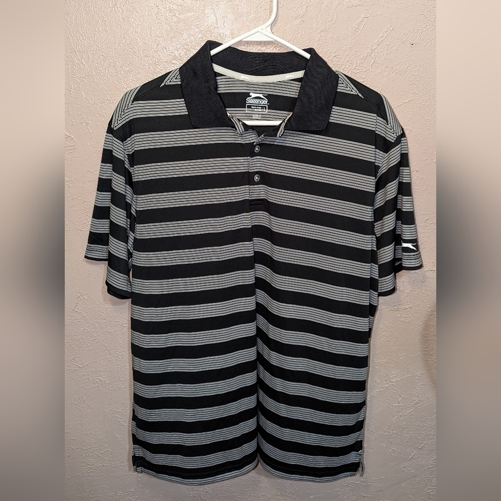 Men's striped golf shirt